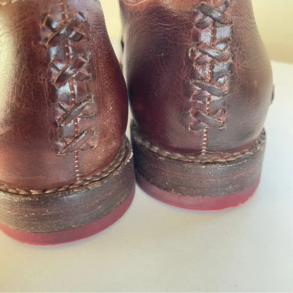 Bed Stu Rose Cap Toe Oxford Distressed Brown Leather Laceless 8.5 - Picture 4 of 10